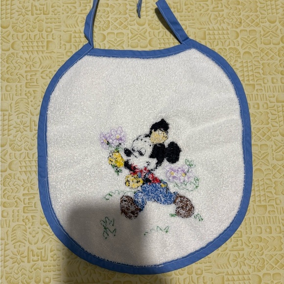 Vintage Bib with Cartoon Design - Blue and White - Picture 3 of 5